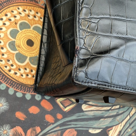 BEIS Large Black Croc Embossed Work Tote - Picture 15 of 15